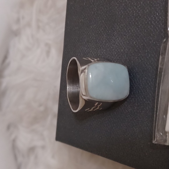 Jay King Mine Finds Silver Cushion Cut Larimar Ring NEW - Picture 2 of 10